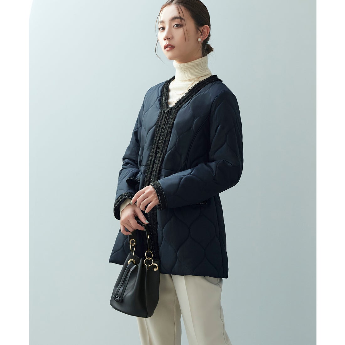 ルイルエブティック RUIRUE BOUTIQUE ライトサーモツイードコンビV 