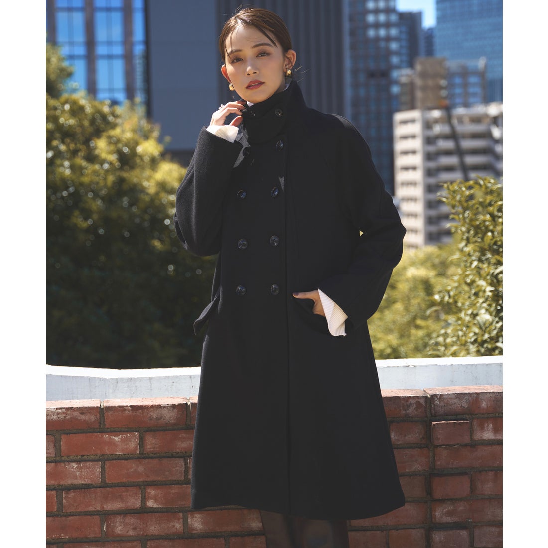 ルイルエブティック RUIRUE BOUTIQUE ニットメルトンスタンドカラー 