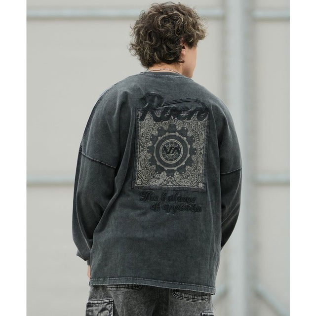 長袖 Tシャツ ロンT メンズ バックプリント BANDANA （KVCW）