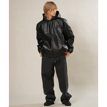 ルーカ RVCA ジャケット メンズ フェイクレザー ジップアップ フーディー BG042752 （ANW）｜詳細画像