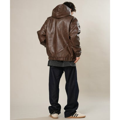 ルーカ RVCA ジャケット メンズ フェイクレザー ジップアップ フーディー BG042752 （ANW）｜詳細画像