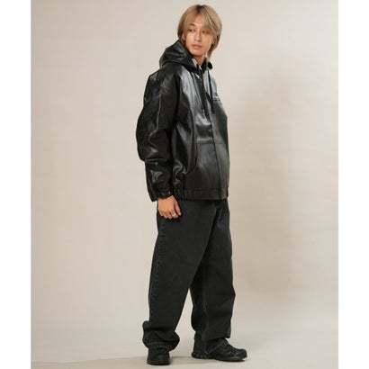 ルーカ RVCA ジャケット メンズ フェイクレザー ジップアップ フーディー BG042752 （BLK）｜詳細画像