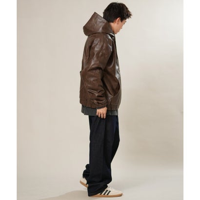 ルーカ RVCA ジャケット メンズ フェイクレザー ジップアップ フーディー BG042752 （BLK）｜詳細画像