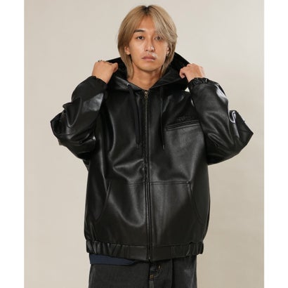 ルーカ RVCA ジャケット メンズ フェイクレザー ジップアップ フーディー BG042752 （BLK）｜詳細画像
