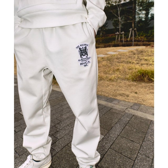ロングパンツ メンズ スウェット パンツ 防風 撥水 （WHT）