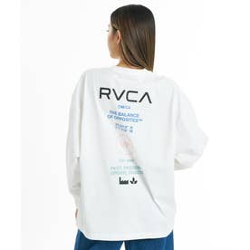 長袖 Tシャツ ロンT レディース バックプリント ロゴ （WHT）