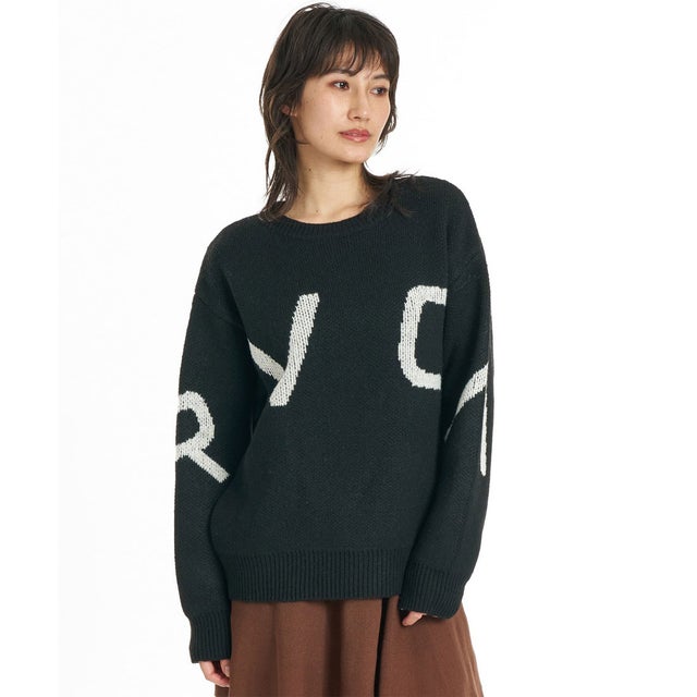 ニット セーター レディース ロゴ ARCH KNIT （BLK）