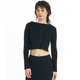 ニット セーター レディース クロップド丈 ショート丈 SLIM （BLK）