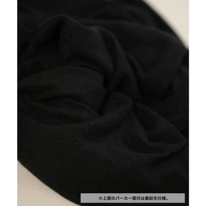 ワンピース レディース 長袖 パーカー ミニ丈 ロゴ （BLK）｜詳細画像