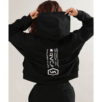 ルーカ RVCA プルオーバー パーカー フーディー レディース クロップド丈 ショート丈 （BLK）｜詳細画像