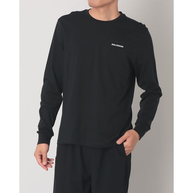 CHEST LOGO LS TEE M （DEEP BLACK）