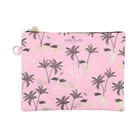 OSTRICH & PALMS LARGE POUCH （ピンク）