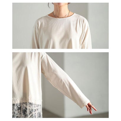 裾レースカットソー （ブラック）｜詳細画像