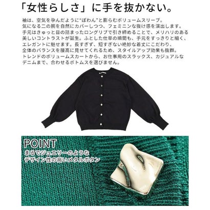 メタルボタンニットカーディガン （ブラウン）｜詳細画像