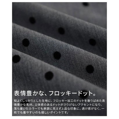 サワアラモード Sawa a la mode フロッキードット裾レースシャツ （ブラック）｜詳細画像