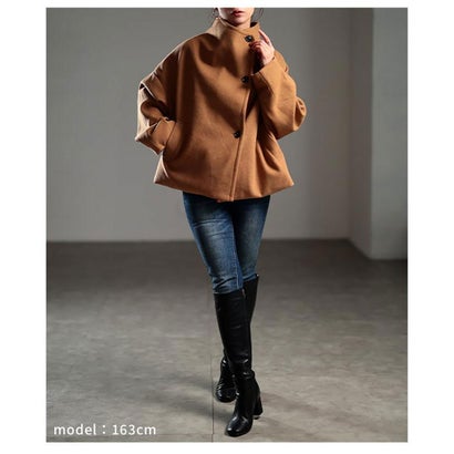サワアラモード Sawa a la mode ニュアンスボトルカラーショートコート （サックス）｜詳細画像