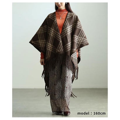 サワアラモード Sawa a la mode 幾何学ウールライクポンチョ （ブラック）｜詳細画像