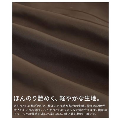 チュール切り替えノーカラーブルゾン （ベージュ）｜詳細画像