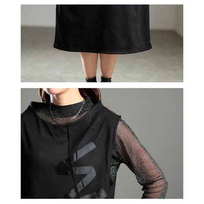 サワアラモード Sawa a la mode ラインモチーフジャンパースカート （ブラック）｜詳細画像