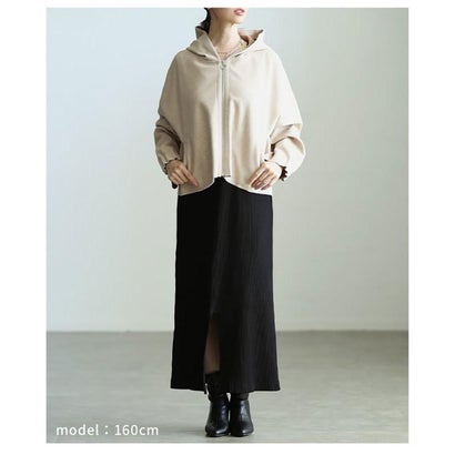 サワアラモード Sawa a la mode 袖口ギャザーフーディーブルゾン （ベージュ）｜詳細画像