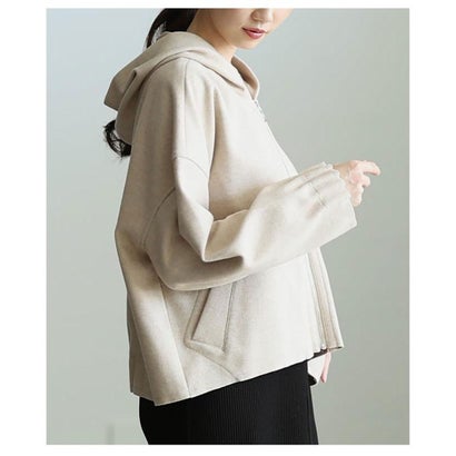 サワアラモード Sawa a la mode 袖口ギャザーフーディーブルゾン （ベージュ）｜詳細画像