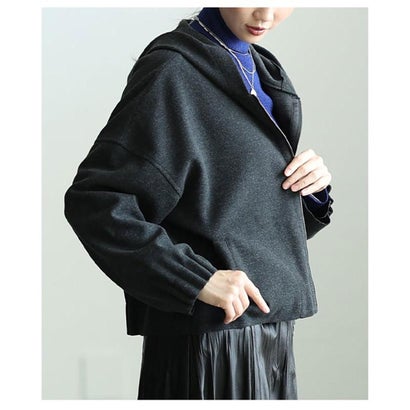 サワアラモード Sawa a la mode 袖口ギャザーフーディーブルゾン （ベージュ）｜詳細画像