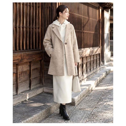 サワアラモード Sawa a la mode 綿ウールチェスターコート （ベージュ）｜詳細画像