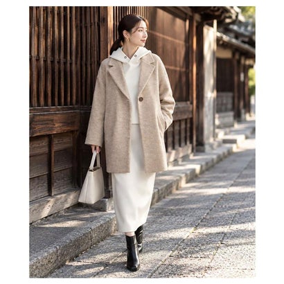 サワアラモード Sawa a la mode 綿ウールチェスターコート （ベージュ）｜詳細画像