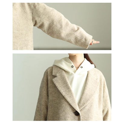 サワアラモード Sawa a la mode 綿ウールチェスターコート （ベージュ）｜詳細画像