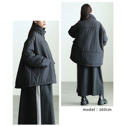 サワアラモード Sawa a la mode スタンドカラー中綿ジャケット （ブラック）｜詳細画像