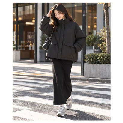 サワアラモード Sawa a la mode スタンドカラー中綿ジャケット （ブラック）｜詳細画像