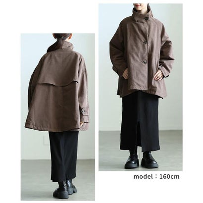 サワアラモード Sawa a la mode 中綿スタンドカラーケープコート （ブラウン）｜詳細画像