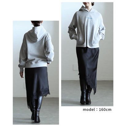サワアラモード Sawa a la mode アシメヘムレースナロースカート （ブラック）｜詳細画像