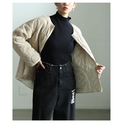 サワアラモード Sawa a la mode キルティング×ファーリバーシブルコート （ブラック）｜詳細画像
