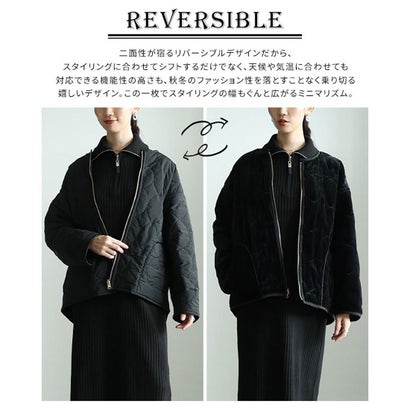 サワアラモード Sawa a la mode キルティング×ファーリバーシブルコート （ライトベージュ）｜詳細画像