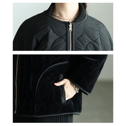 サワアラモード Sawa a la mode キルティング×ファーリバーシブルコート （ライトベージュ）｜詳細画像