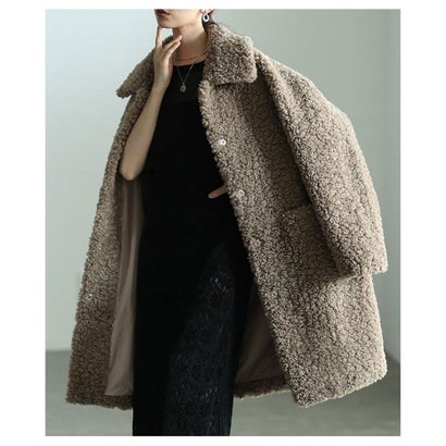 サワアラモード Sawa a la mode ボアロングコート （カーキ）｜詳細画像