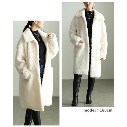 サワアラモード Sawa a la mode ボアロングコート （カーキ）｜詳細画像