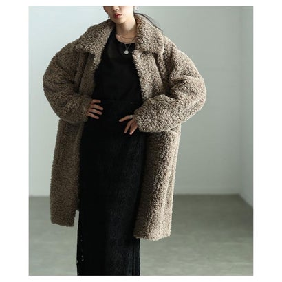 サワアラモード Sawa a la mode ボアロングコート （カーキ）｜詳細画像