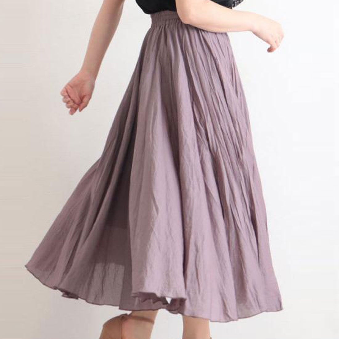 サワアラモード Sawa a la mode スカート ブルー ウエストゴム フレア