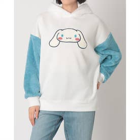 キャラクターズ プルオーバー フーディー ボアパーカー レディース ふわふわ もこもこ 防寒 秋 冬 （サックス）