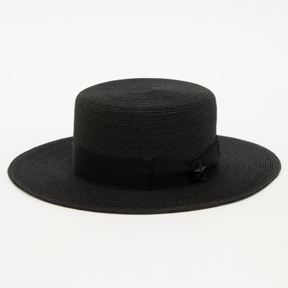 RAFFIA BRAID BOATER HAT （BLACK）｜詳細画像