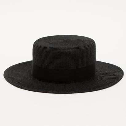 RAFFIA BRAID BOATER HAT （BLACK）｜詳細画像