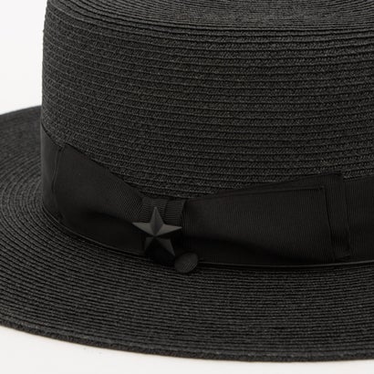 RAFFIA BRAID BOATER HAT （BLACK）｜詳細画像