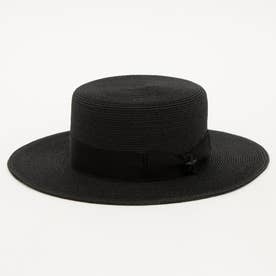 RAFFIA BRAID BOATER HAT （BLACK）
