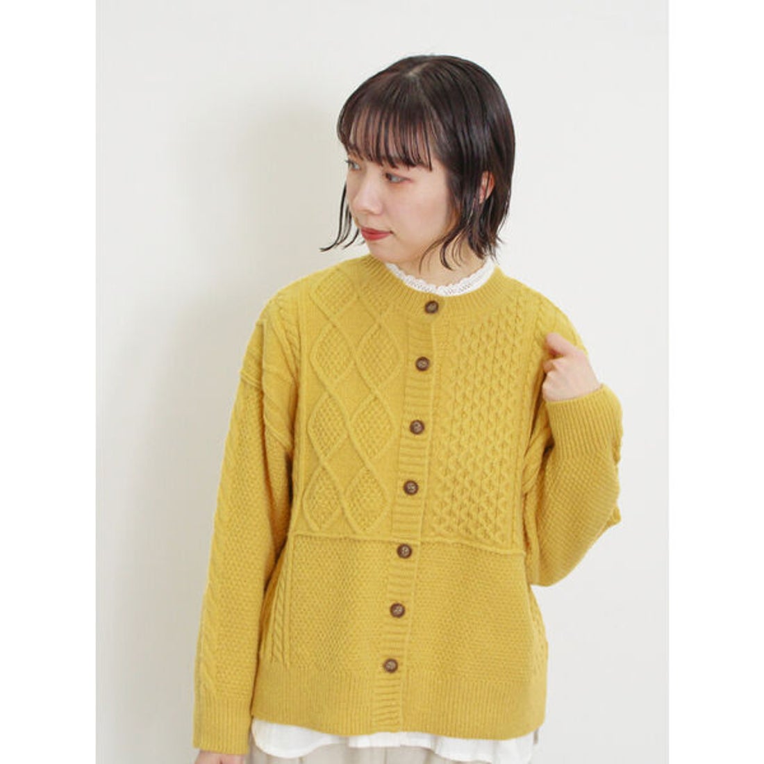 サマンサ モスモス Samansa Mos2 襟刺繍レースブラウス （ベージュ 