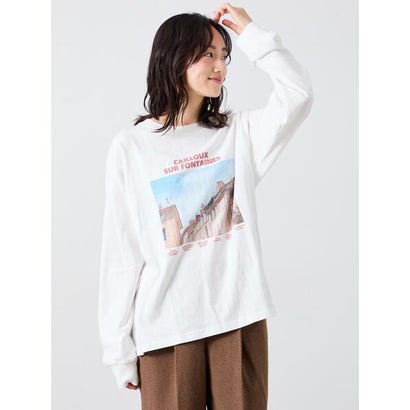 転写プリントロングスリーブTシャツ （キナリ）｜詳細画像