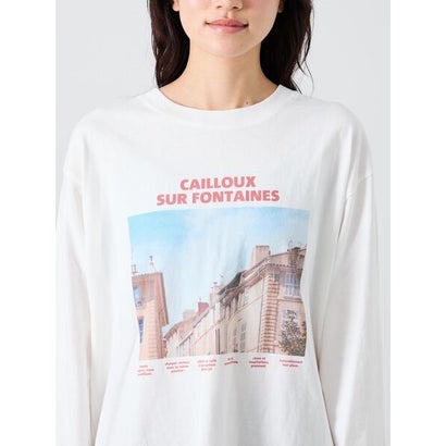 転写プリントロングスリーブTシャツ （キナリ）｜詳細画像