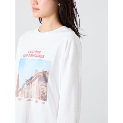 転写プリントロングスリーブTシャツ （キナリ）｜詳細画像