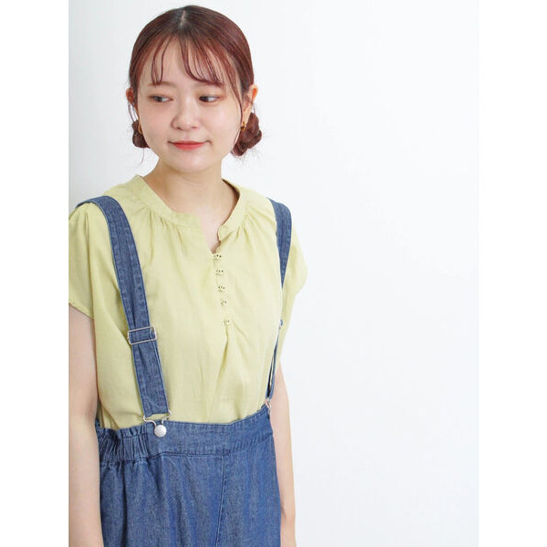 サマンサ モスモス Samansa Mos2 くるみボタンスキッパーブラウス 